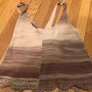 Knit crop top with crochet detail & open back